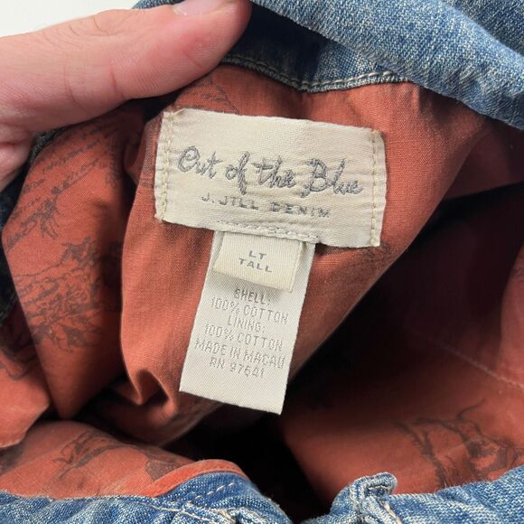 Vintage 90s denim jacket by J. Jill Denim, vintage size LT Tall jean jacket - Picture 4 of 6